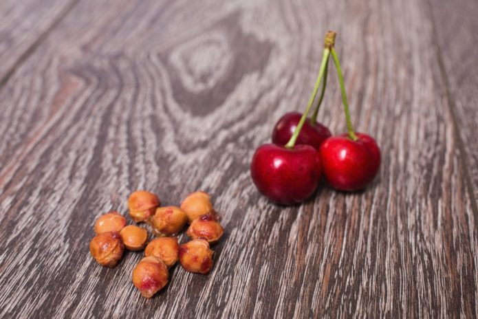 Cherry pits at prutas